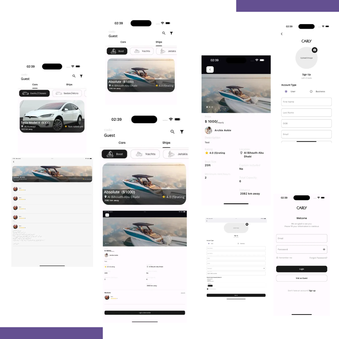 Carly Vehicle Rental App